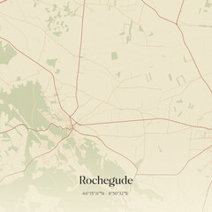 Obraz premium Vintage map of Rochegude, France.