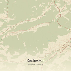 Obraz premium Vintage map of Rochesson, France.