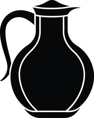 jug black and white silhouette vector design