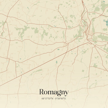 Vintage map of Romagny, France.