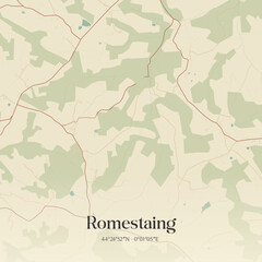 Obraz premium Vintage map of Romestaing, France.