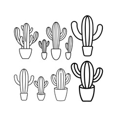 A set of Cactus vector illustration.