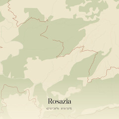 Obraz premium Vintage map of Rosazia, France.
