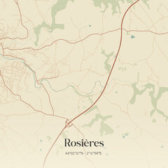 Naklejka premium Vintage map of Rosières, France.