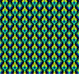 Fabric pixel abstract geometric pattern Thai style design for clothing, fabric, background, wallpaper, wrapping, batik. Knitwear, Embroidery style. Aztec geometric art ornament print.