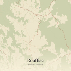 Obraz premium Vintage map of Rouffiac, France.
