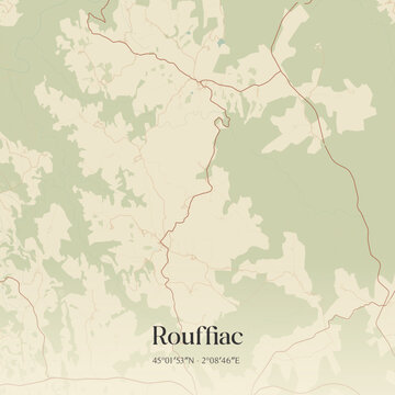 Vintage map of Rouffiac, France.