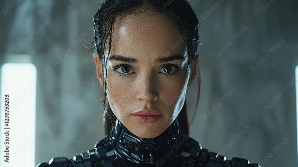 Poster characters in a sci-fi tv show showcase hyperrealistic visuals and intricate ai-generated designs in