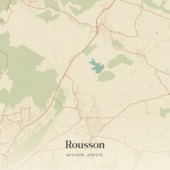 Obraz premium Vintage map of Rousson, France.