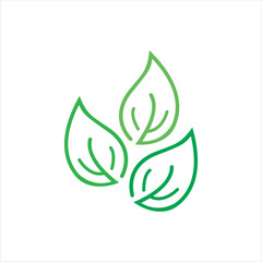 Vector illustration of 3 abstract shoot leaves