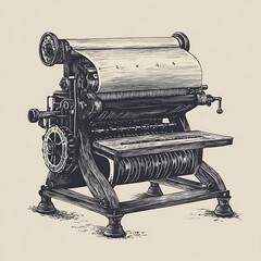 Vintage printing press illustration