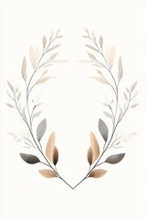 minimalist vector tattoo of abstract floral wreath with delicate linework and symmetry