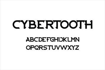 Cyber Tooth font for logo and headline. Isolated vector typeset