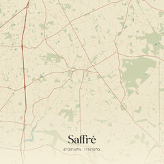 Obraz premium Vintage map of Saffré, France.