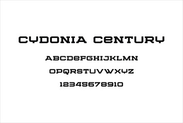 Cydonia Century font for logo and headline. Isolated vector typeset