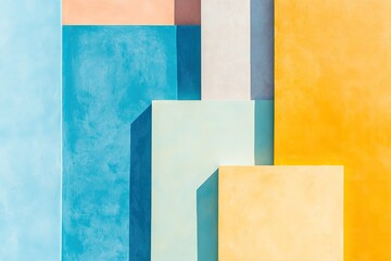 Fototapeta premium series of overlapping abstract squares in various colors and sizes creating layered geometric pattern