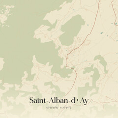 Obraz premium Vintage map of Saint-Alban-d'Ay, France.