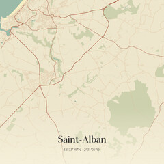 Obraz premium Vintage map of Saint-Alban, France.