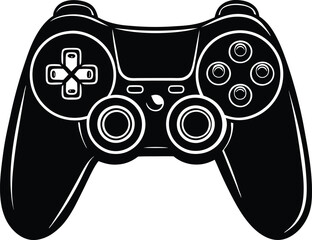 Gamepad joystick silhouette vector illustration, gaming controller, video game, joystick icon, tech, electronic device, gaming art, controller design, vector graphic.   © azad