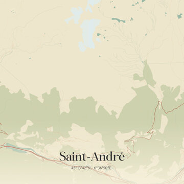 Vintage map of Saint-Andr&eacute;, France.