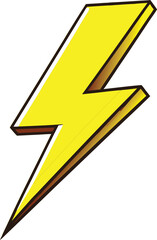 Lightning bolt vector illustration, electric flash, thunder icon, energy symbol, power strike, electricity graphic, high voltage, storm effect, shock design.