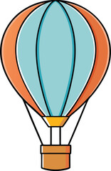 Fototapeta premium Colorful hot air balloon vector illustration, travel adventure, sky journey, festival design, aerostat clipart, isolated aviation graphic, EPS file