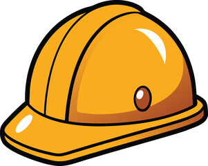 Yellow hard hat vector illustration, construction safety helmet, worker protection gear, industrial headgear, engineering icon, isolated EPS graphic
