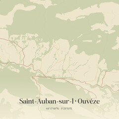 Fototapeta premium Vintage map of Saint-Auban-sur-l'Ouvèze, France.