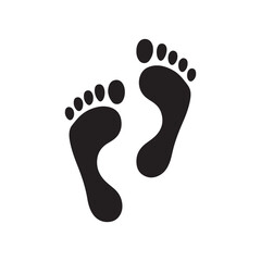 Black footprints, simple silhouette, minimalist design, graphic illustration