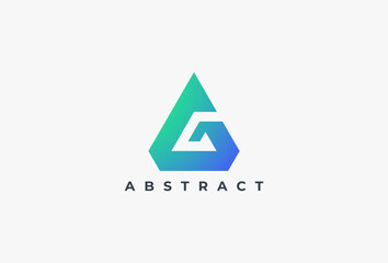 Fototapeta premium Triangle Letter G logo. Modern Minimalist design template element, Suitable for Universal business, Branding, Company, Corporate Logos isolated on white background