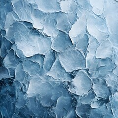 Obraz premium Close-up of a textured, pale blue surface with overlapping, scale-like shapes, resembling ice or stone.