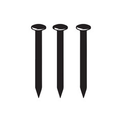Metal nails, construction hardware, black and white illustration,  industrial design, minimalist style