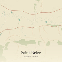Obraz premium Vintage map of Saint-Brice, France.