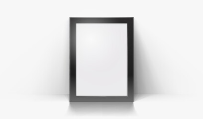 White frame mock up, realistic decoration wall, on the white background. Vector illustration 