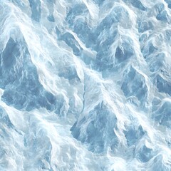 Obraz premium Close-up texture of an icy, snow-covered surface with blue and white tones, evoking a frozen landscape.