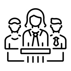 Defendant icon in linear style 