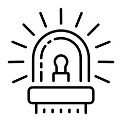 A line style icon of siren light 