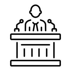 Fototapeta premium A line style icon of courtroom podium 