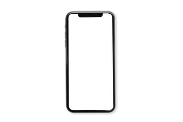 Smartphone with white blank screen mockup isolated on white background. Smartphone business infographic mockups