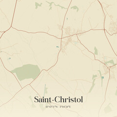 Obraz premium Vintage map of Saint-Christol, France.