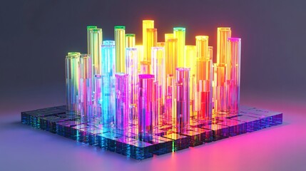 Data Flow Illustration with 3D Voxel Structure