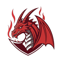 Red Dragon Esports Logo Fierce Gaming Mascot Design
