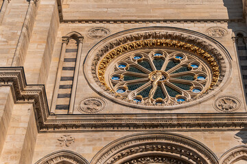 Architectural fragments of Saint-Denis Basilica (Basilique royale de Saint-Denis, from 1144) -...