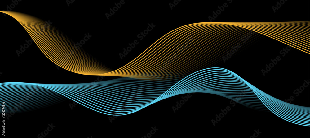 Poster abstract modern background with smooth lines. dynamic waves. vector illustration.