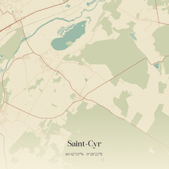 Obraz premium Vintage map of Saint-Cyr, France.