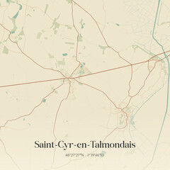 Obraz premium Vintage map of Saint-Cyr-en-Talmondais, France.