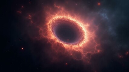 Naklejka premium A stunningly detailed nebula with glowing rings and elaborate structures, boasting intricate gas textures and captivating planetary nebula features., ultra detailed, 8k resolution, HDR, profess