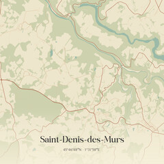 Fototapeta premium Vintage map of Saint-Denis-des-Murs, France.