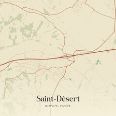 Obraz premium Vintage map of Saint-Désert, France.
