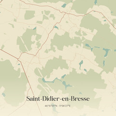 Obraz premium Vintage map of Saint-Didier-en-Bresse, France.